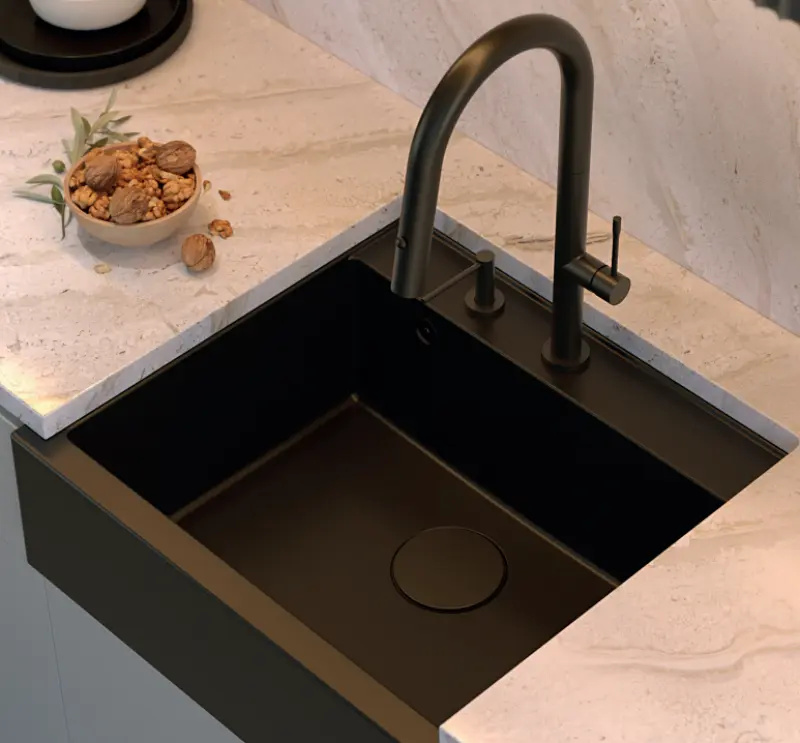 Quadri Swindon Luxe Einbau-Seifenspender mattschwarz von oben nachfüllbar 1208957213