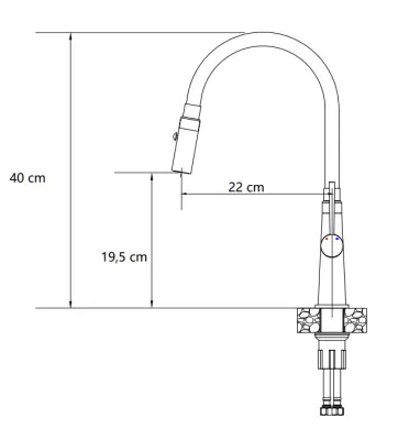 Quadri Preston Küchenarmatur mit flexiblem Auslauf mit 2 Positionen, Schwarz matt 1208957227