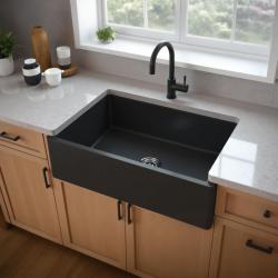 GraniteMy Tradition ländliche Zwischenspüle Granit 60x48 cm, Schwarz, Unterbau 1208957288