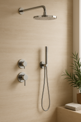 Waterevolution Flow Einbau-Duschset Chrom mit Thermostat-Regendusche und Handbrause 1208957343