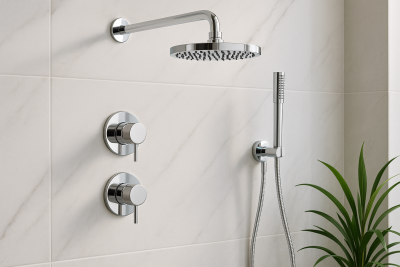 Waterevolution Flow Einbau-Duschset Chrom mit Thermostat-Regendusche und Handbrause 1208957343