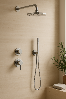 Waterevolution Flow Einbau-Duschset Chrom mit Thermostat-Regendusche und Handbrause 1208957343