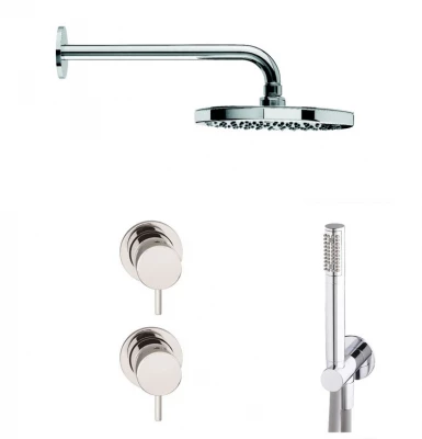Waterevolution Flow Einbau-Duschset Chrom mit Thermostat-Regendusche und Handbrause 1208957343
