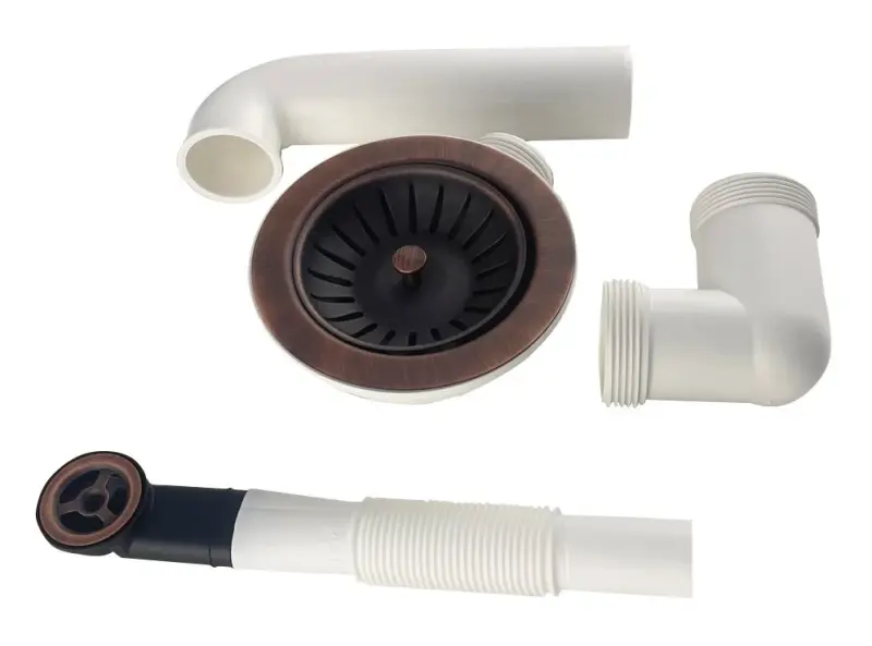 Ausmann gebürstetes Kupfer-Ablaufset für Spülbecken inkl. Überlauf Kupfer 1208957348