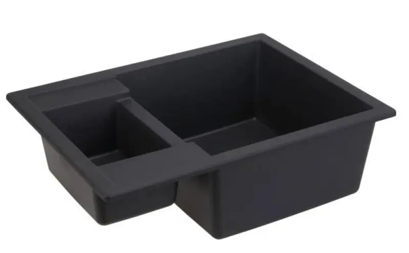 GraniteMy Smart extra flache 1,5 Granit-Spüle, Schwarz, aufliegend 58x44cm 1208957355