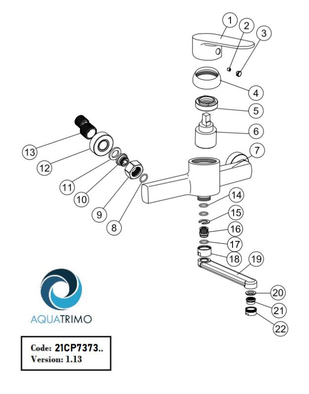 AquaTrimo Chopin Wandarmatur Einhebel-Küchenmischer Chrom 21CP7373CM