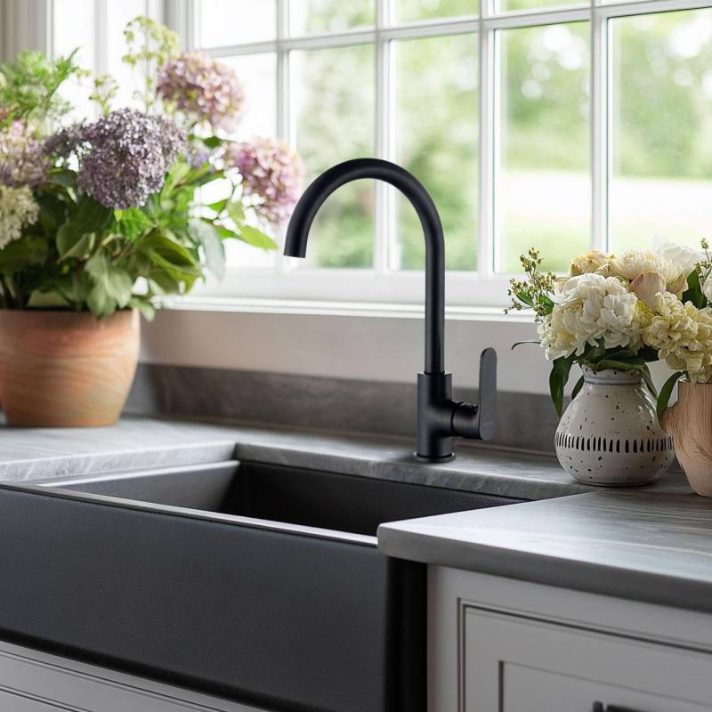 AquaTrimo Chopin Einhebel-Küchenmischer Schwarz matt 21CP7374SW