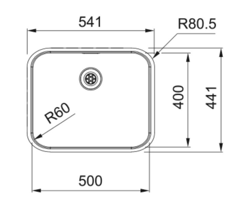 Franke Smart SRX 210.50 T Edelstahlspüle 50x40, flächenbündig 127.0688.777