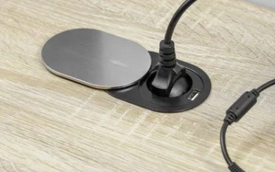 Indux Slide Einbau Küchensteckdose in Arbeitsplatte mit USB C und Steckdose Farbe Edelstahl 1208957391