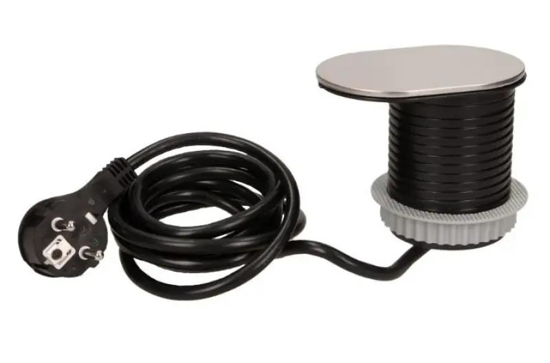 Indux Slide Einbau Küchensteckdose in Arbeitsplatte mit USB C und Steckdose Farbe Edelstahl 1208957391