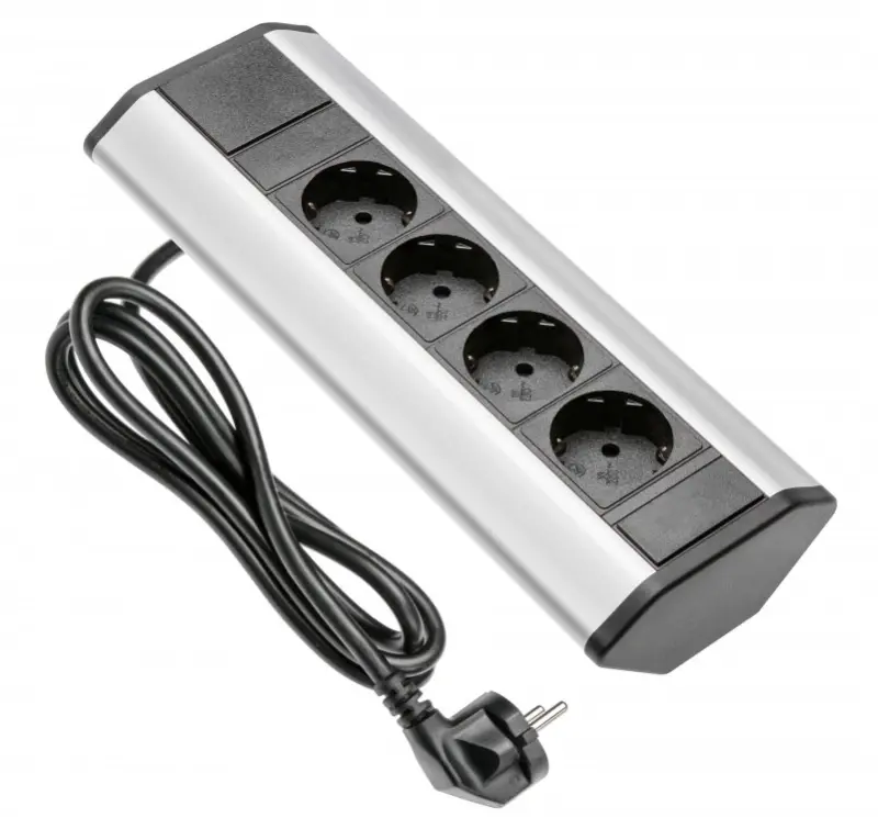 Indux Eck-Küchensteckdose mit 4 Steckdosen Erdung Typ F, 1208957432