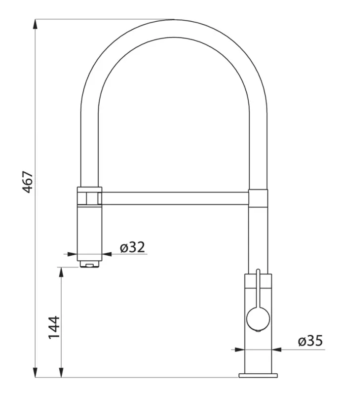Ausmann Lavea Gun Metal Küchenarmatur PVD Graphit mit schwenkbarem und flexiblem Auslauf 1208957437