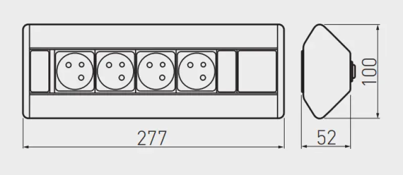 Indux Eck-Küchensteckdose mit 3 Steckdosen Stift-Erdung Typ E und 2 USB-Ladegeräten 1208957442