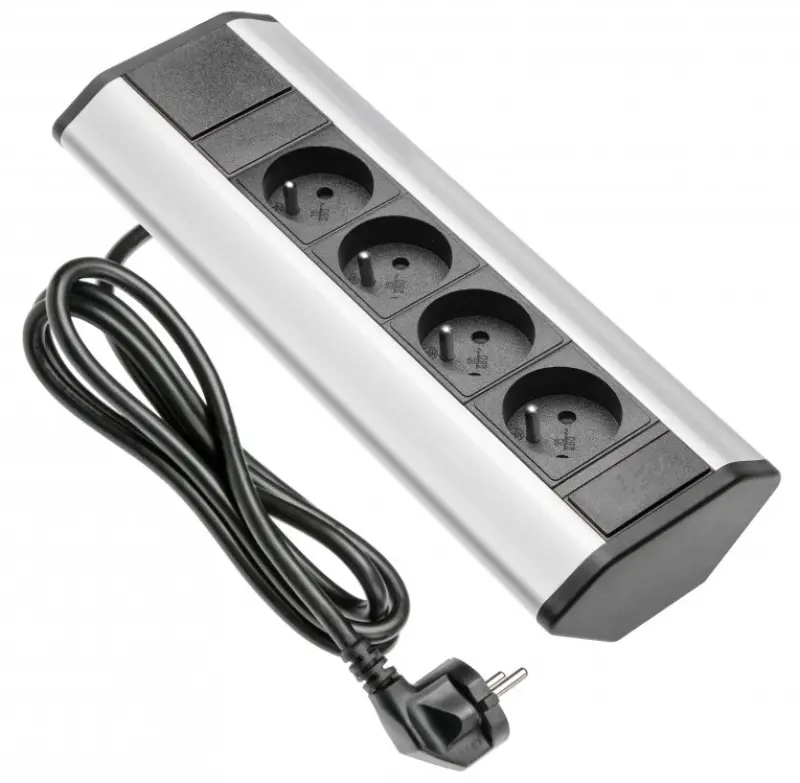 Indux Eck-Küchensteckdose Stift-Erdung Typ E, mit 4 Steckdosen 1208957443