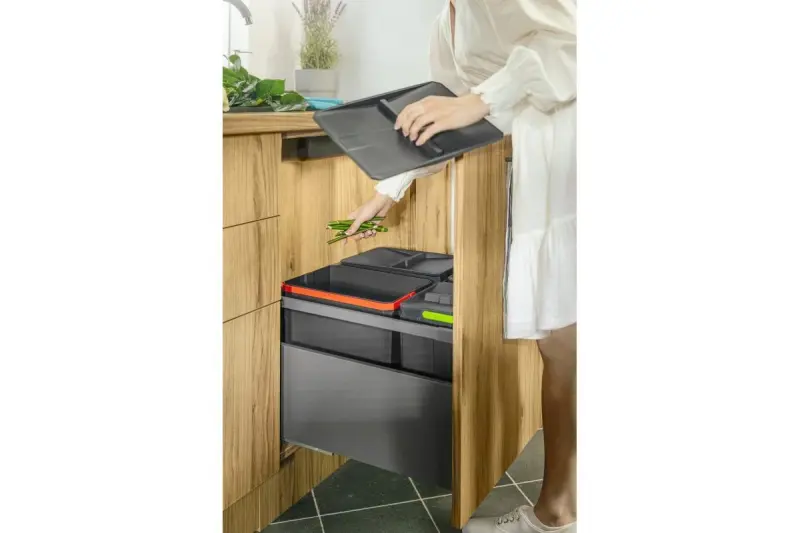 Garbi Basket B-70-4 Abfallsortiersystem für Schublade 70cm inkl. Halter und 4 Abfalleimern 1208957476