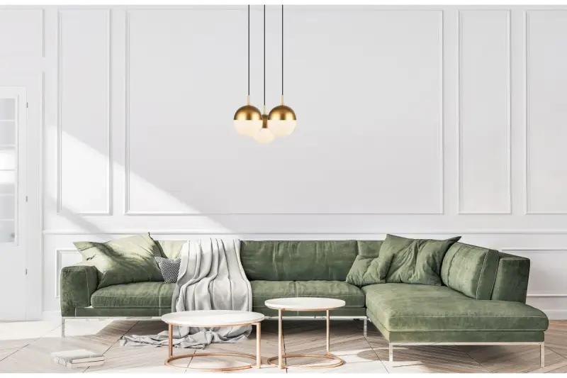 Dekor Abies Messing Gold moderne Pendelleuchte mit rundem Metall-Lampenschirm 7597