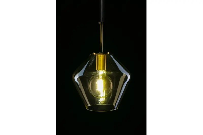Decor Lime 332 mm hoch, moderne bernsteinfarbene Pendelleuchte 7887