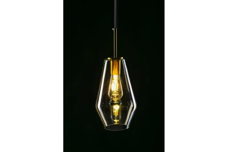 Decor Lime 397 mm hoch, moderne bernsteinfarbene Pendelleuchte 7900