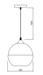 Decor Lender moderne Pendelleuchte aus Metall und Glas Breite 200 mm 8389