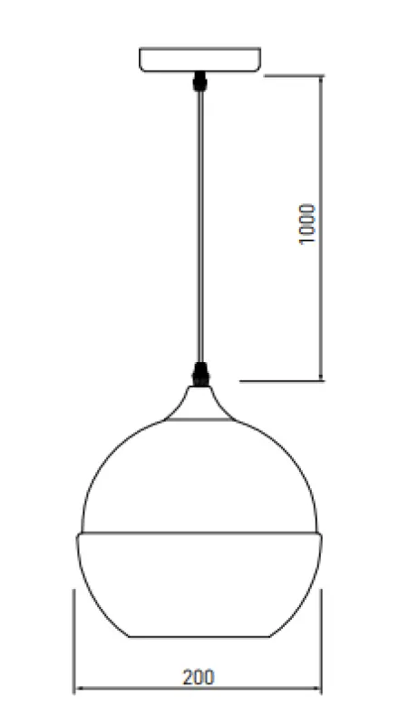 Decor Lender moderne Pendelleuchte aus Metall und Glas Breite 200 mm 8389