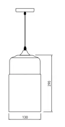 Decor Lender moderne Hängeleuchte aus Metall und Glas Breite 130 mm 9300