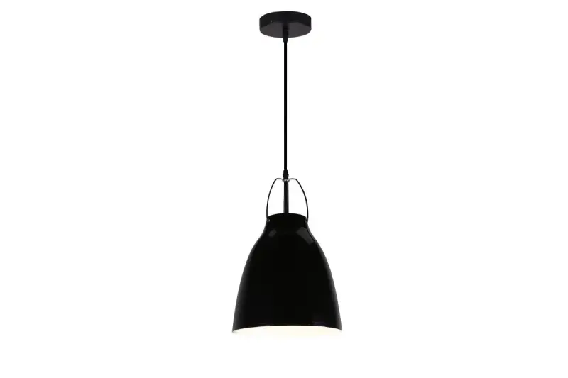 Decor Orient konische Metall-Pendelleuchte schwarz mit kontrastierendem weißen Innenraum 4475