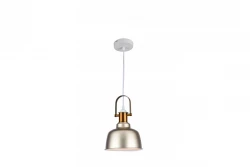 Decor Zenit Pendelleuchte mit beiger Metallkuppel und Metallic-Finish 4871