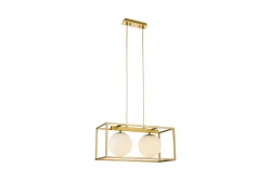 Decor Avelin Pendelleuchte mit rechteckigen Rahmen Gold, Breite 45 cm 2232