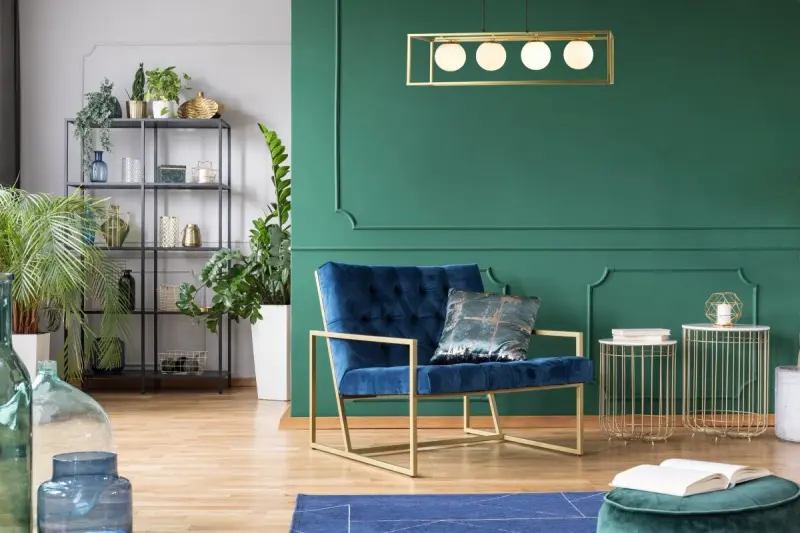 Decor Avelin Pendelleuchte mit rechteckigen Rahmen Gold, Breite 80 cm 2287