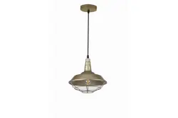 Dekor Solen Pendelleuchte Industrieform mit Goldgitter Durchmesser 26,5 cm 2362