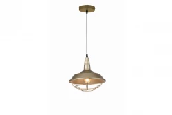 Dekor Solen Pendelleuchte Industrieform mit Goldgitter Durchmesser 26,5 cm 2362