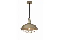 Dekor Solen Pendelleuchte Industrieform mit Goldgitter Durchmesser 36,5 cm 3703
