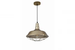 Dekor Solen Pendelleuchte Industrieform mit Goldgitter Durchmesser 36,5 cm 3703