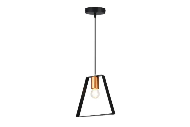Decor Oxalis Pendelleuchte mit schwarzem Metallrahmen in geometrischer Form Durchmesser 22 cm 3161