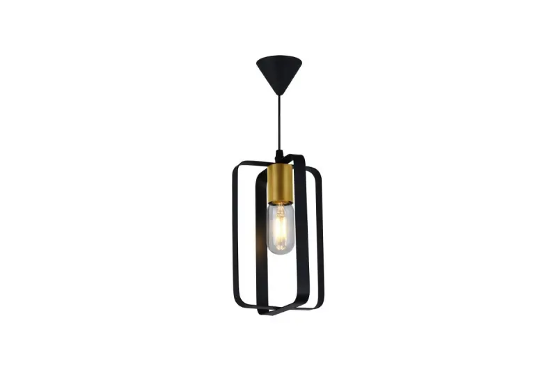 Decor Oxalis Pendelleuchte mit schwarzem Metallrahmen in geometrischer Form Durchmesser 13 cm 3185