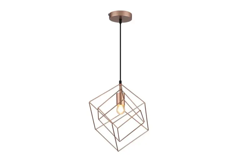 Decor Rosa geometrische Pendelleuchte bestehend aus 2 Messingwürfeln Gold 3376