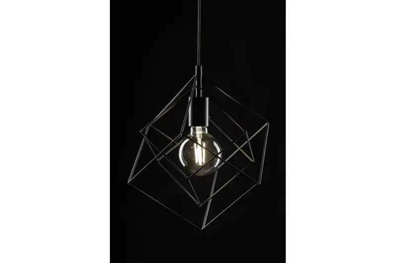 Decor Rosa geometrische Pendelleuchte bestehend aus 2 schwarzen Würfeln 3437