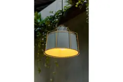 Decor Goa graue Pendelleuchte mit dekorativem Goldrahmen 3550