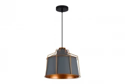 Decor Goa graue Pendelleuchte mit dekorativem Goldrahmen 3550