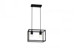 Decor Diu schwarze geometrische Pendelleuchte mit 2 Lichtquellen, Breite 30 cm 3628