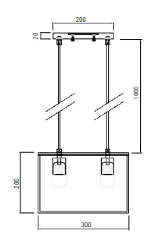 Decor Diu schwarze geometrische Pendelleuchte mit 2 Lichtquellen, Breite 30 cm 3628