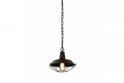 Decor Lars schwarze Pendelleuchte mit industriellem schwarzem Gitter, Durchmesser 26 cm 2233