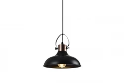 Decor Mees schwarze Metall-Pendelleuchte mit Schirmaufsatz in der Form einer Öllampe 2363
