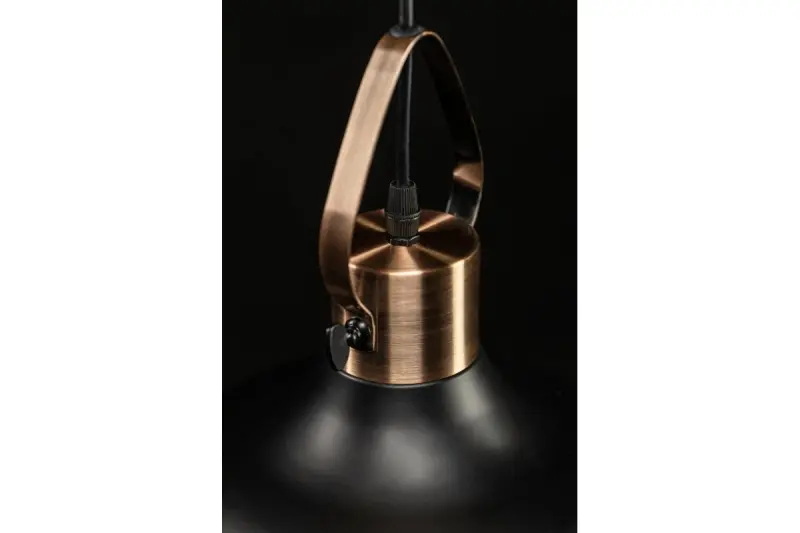 Decor Mees schwarze Metall-Pendelleuchte mit Schirmaufsatz in der Form einer Öllampe 2363