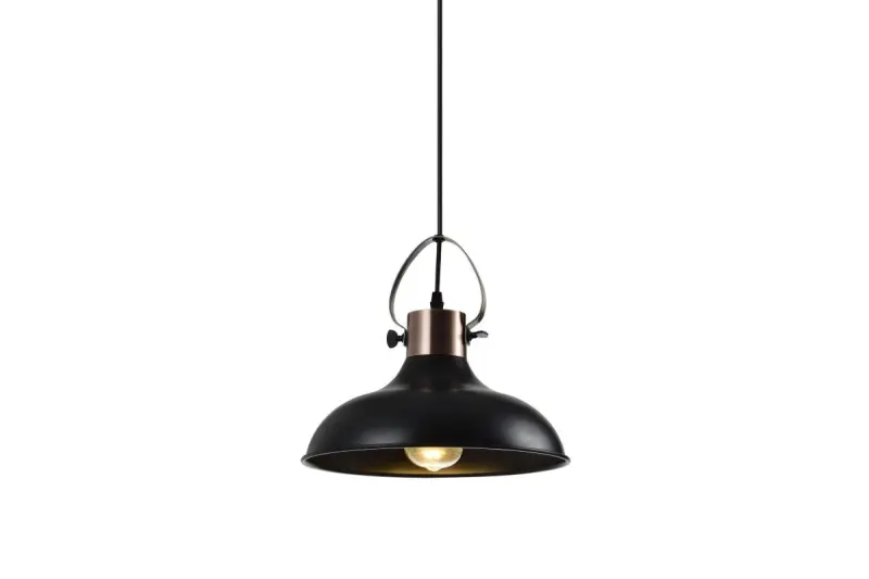 Decor Mees schwarze Metall-Pendelleuchte mit Schirmaufsatz in der Form einer Öllampe 2363
