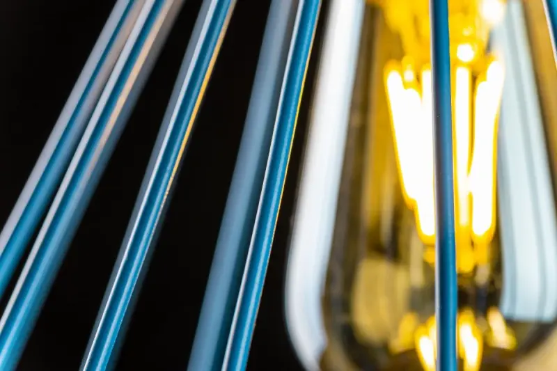 Dekor Tess konische Draht-Pendelleuchte, Metall, Blau 2578