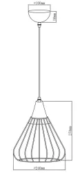 Decor Tess konische Draht-Pendelleuchte, Metall, Gold 2516