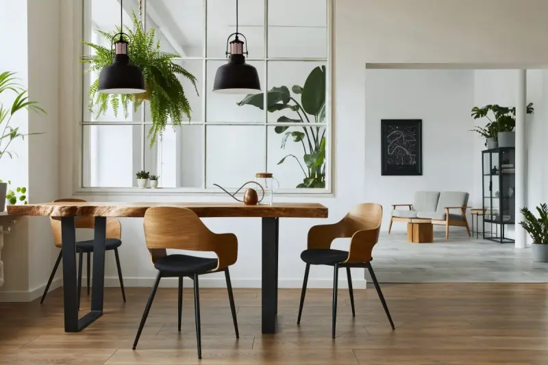 Decor Noor elegante schwarze Pendelleuchte mit Kupferelement 2691