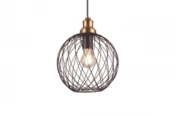 Decor Viela schwarze Draht-Pendelleuchte aus Metall, Kugelform, Durchmesser 25 cm 6972