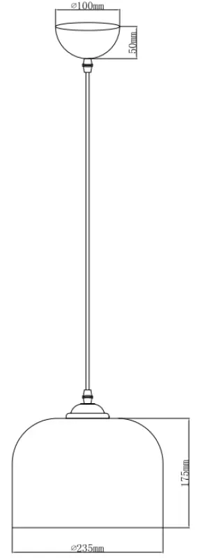 Decor Lati zylindrische schwarze Pendelleuchte Glas, Durchmesser 23,5 cm 7122